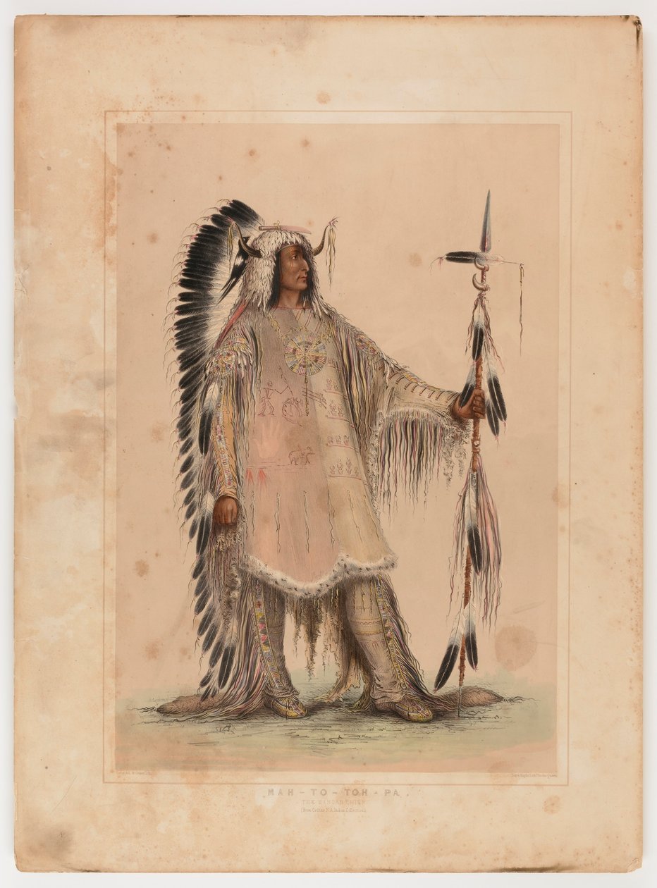 Mah-to-toh-pa, Mandan-päällikkö, - tekijältä George Catlin