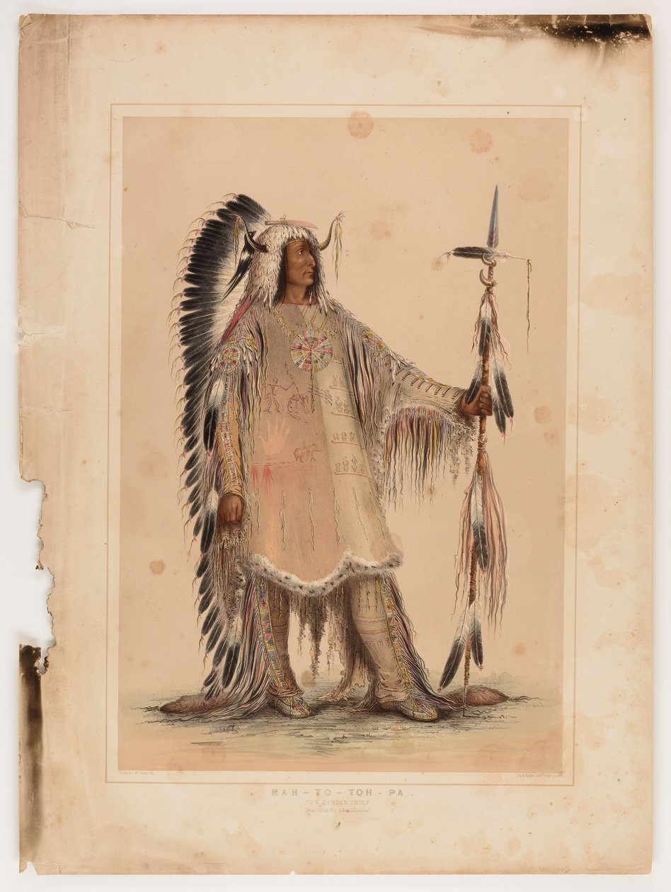 Mah-to-toh-pa, Mandan-päällikkö, - tekijältä George Catlin