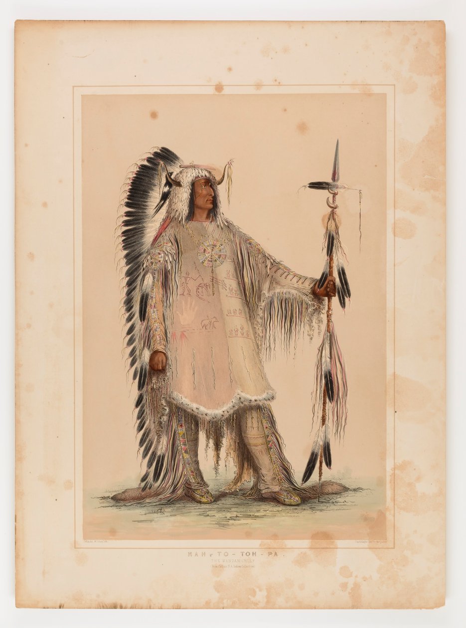 Mah-to-toh-pa, Mandan-päällikkö, - tekijältä George Catlin