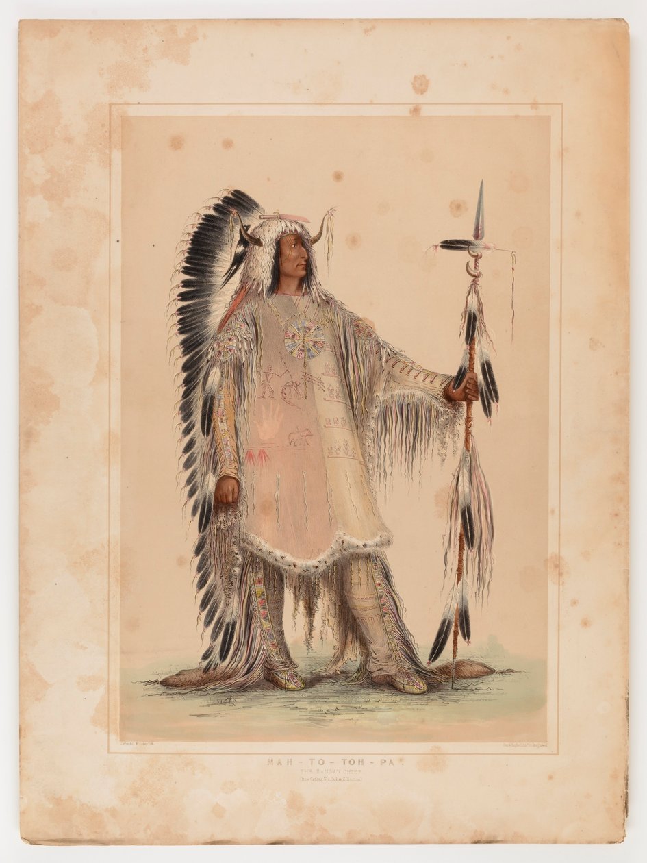 Mah-to-toh-pa, Mandan-päällikkö, - tekijältä George Catlin