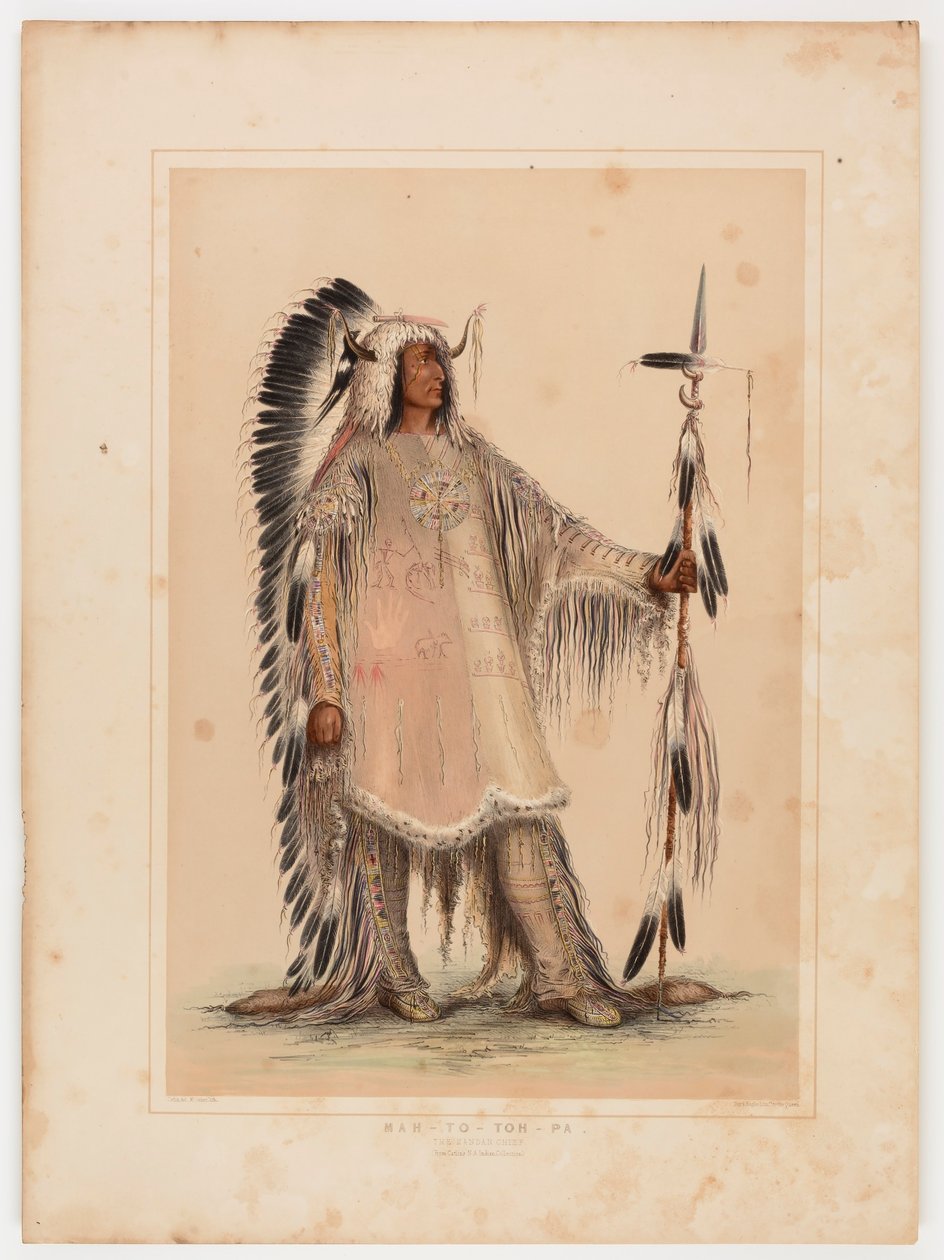 Mah-to-toh-pa, Mandan-päällikkö, - tekijältä George Catlin