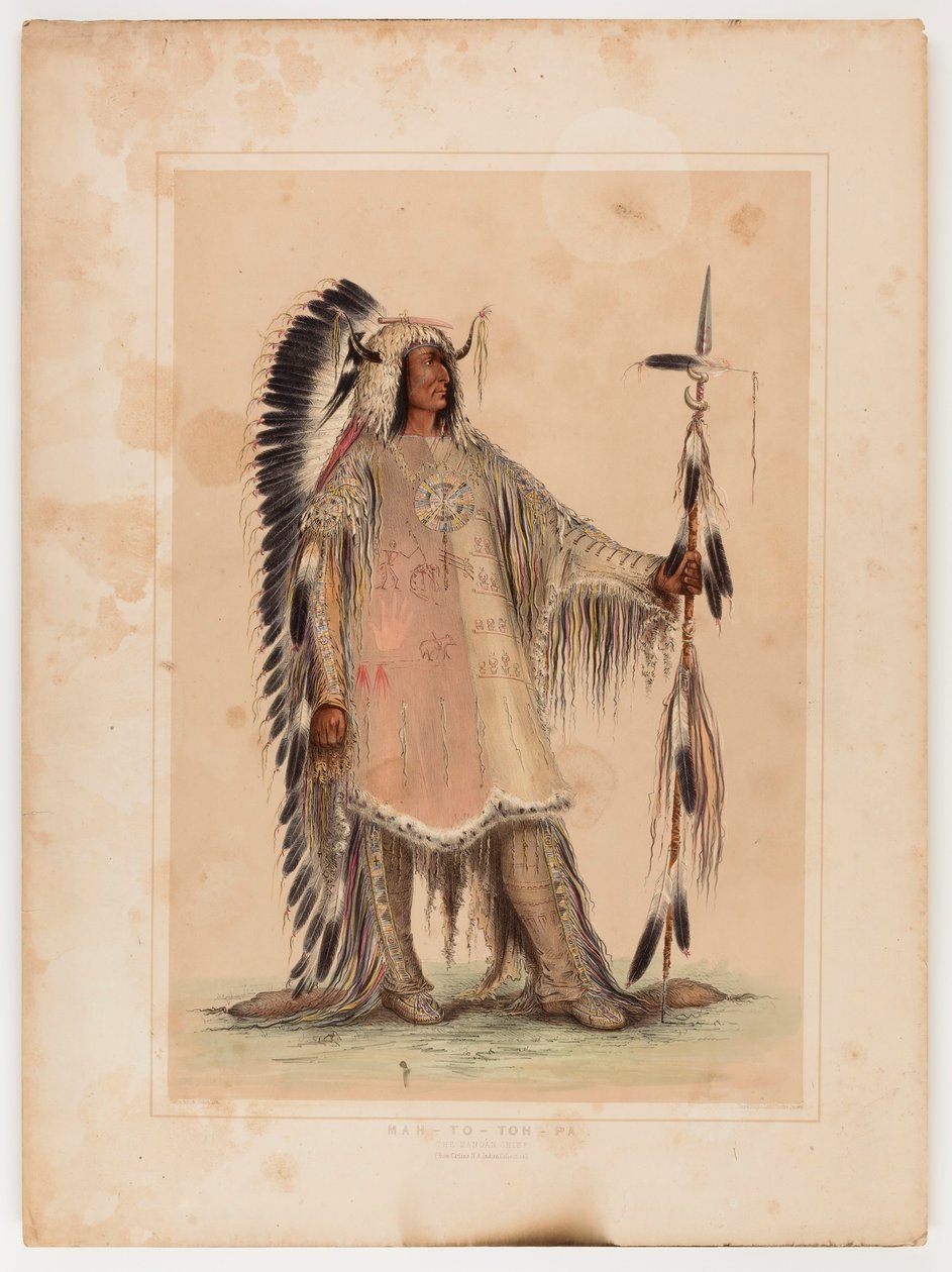 Mah-to-toh-pa, Mandan-päällikkö, - tekijältä George Catlin