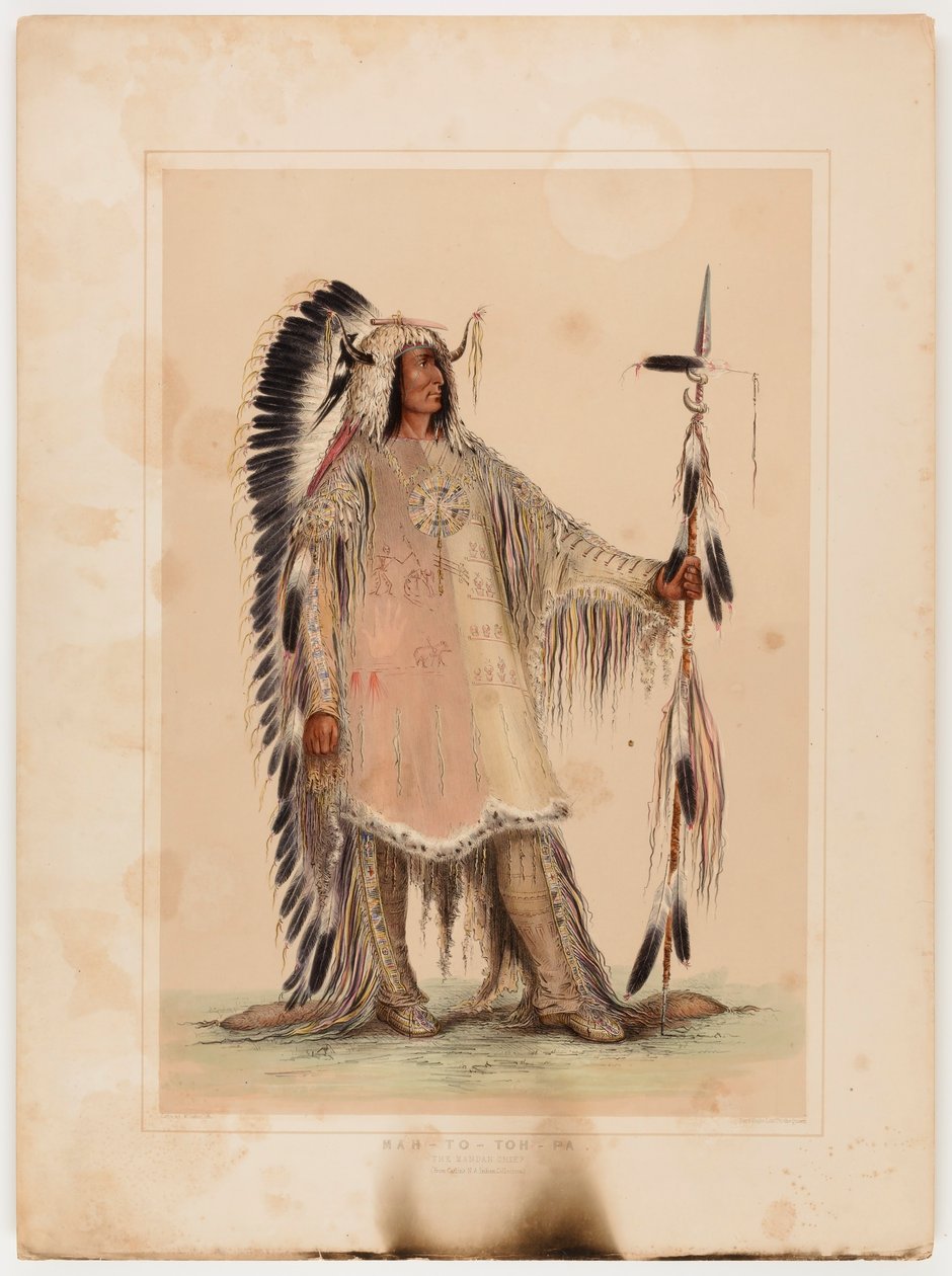 Mah-to-toh-pa, Mandan-päällikkö, - tekijältä George Catlin