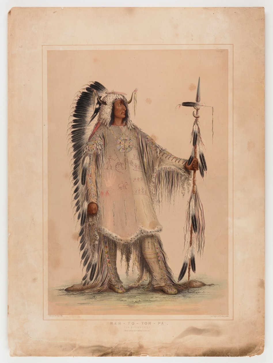 Mah-to-toh-pa, Mandan-päällikkö, - tekijältä George Catlin