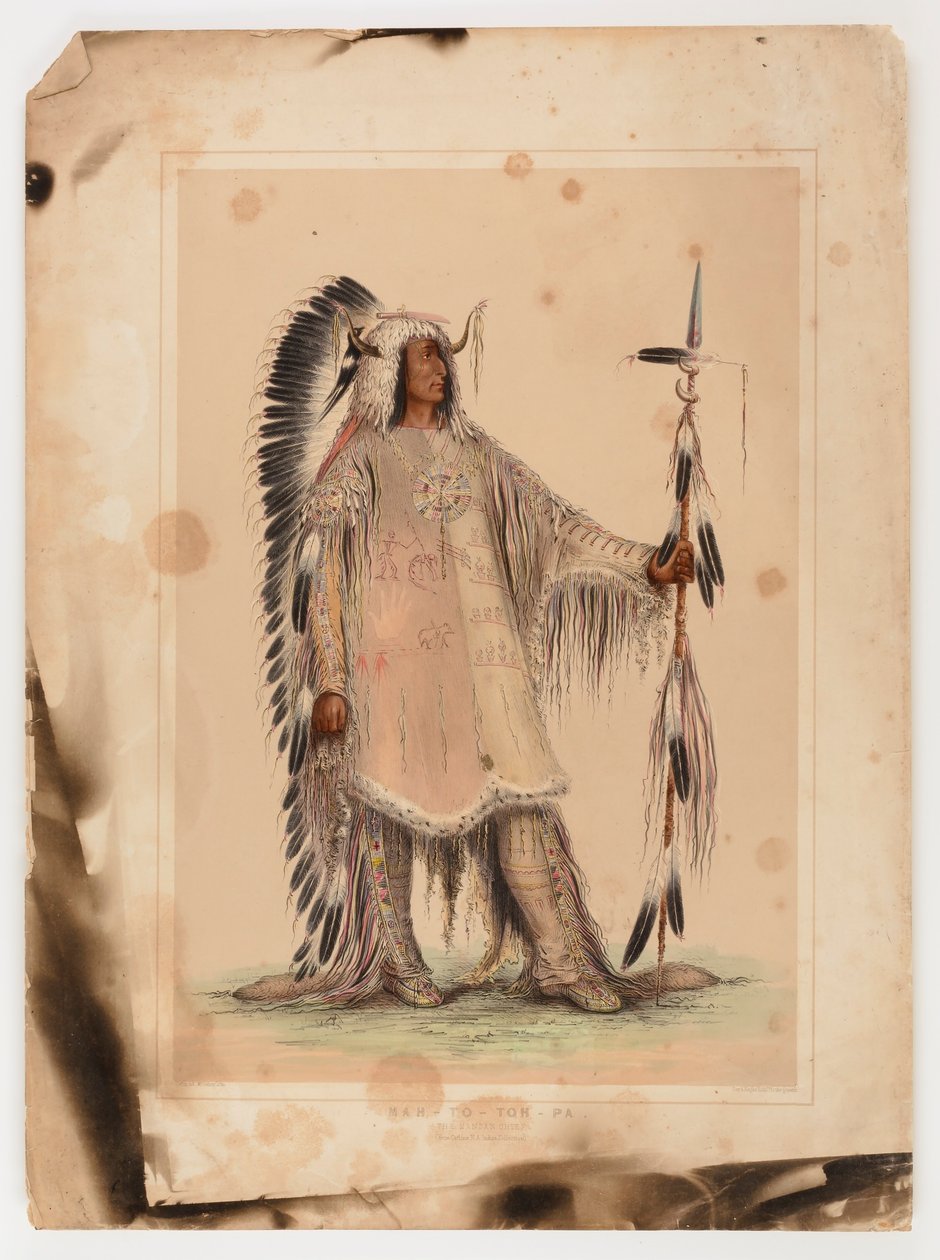 Mah-to-toh-pa, Mandan-päällikkö, - tekijältä George Catlin