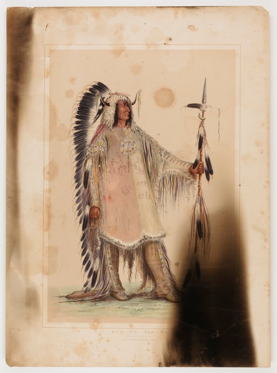 Mah-to-toh-pa, Mandan-päällikkö, - tekijältä George Catlin