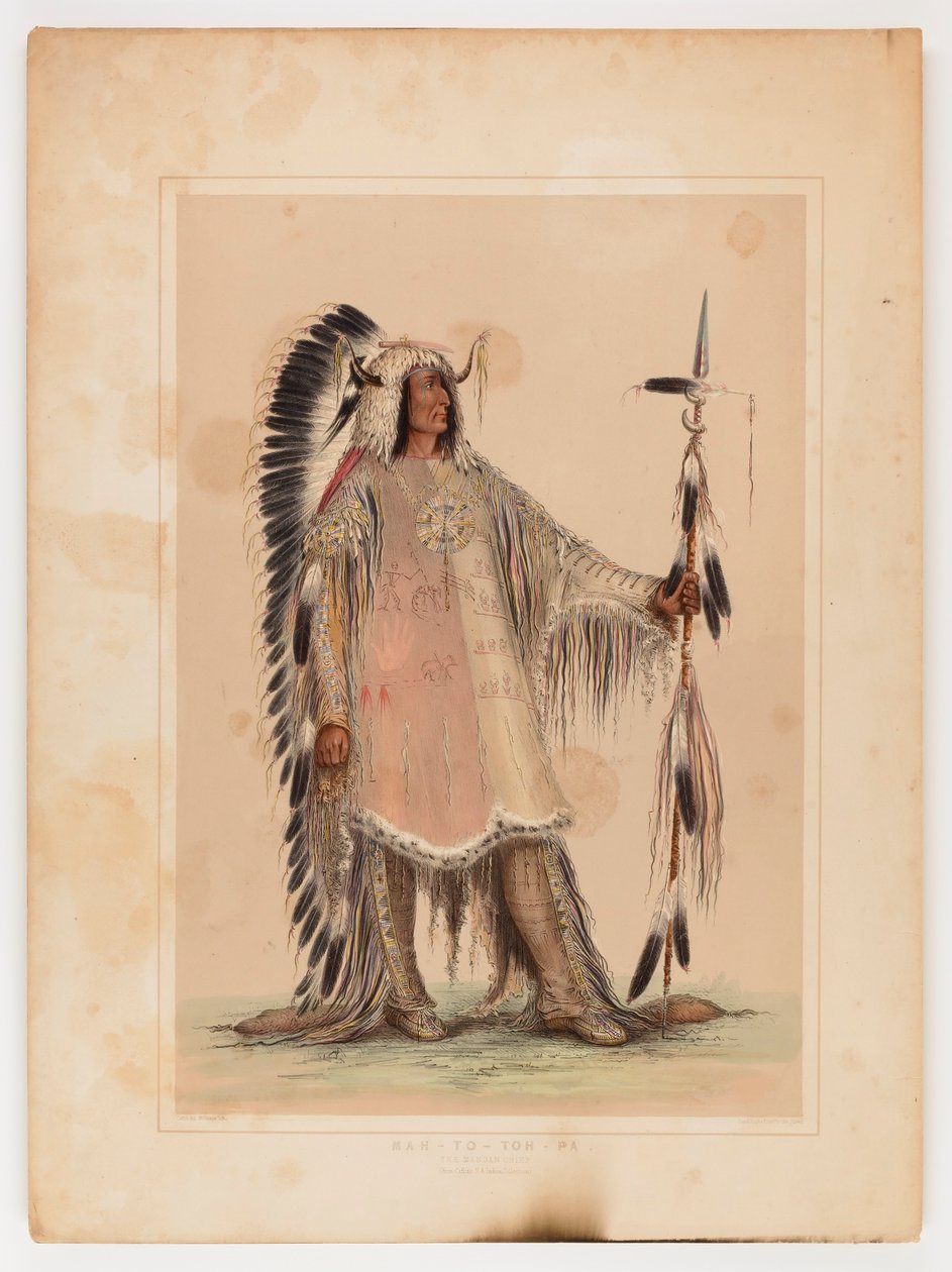 Mah-to-toh-pa, Mandan-päällikkö, - tekijältä George Catlin