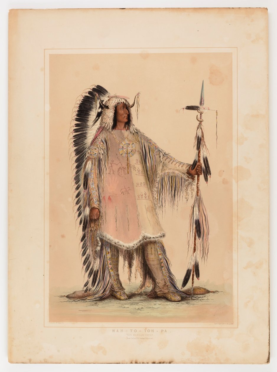 Mah-to-toh-pa, Mandan-päällikkö, - tekijältä George Catlin