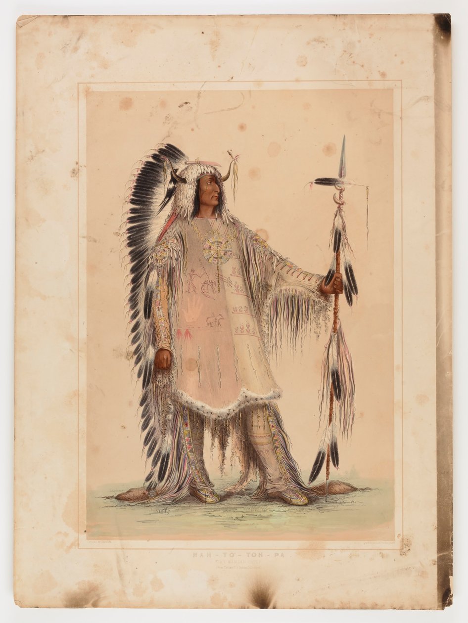Mah-to-toh-pa, Mandan-päällikkö, - tekijältä George Catlin