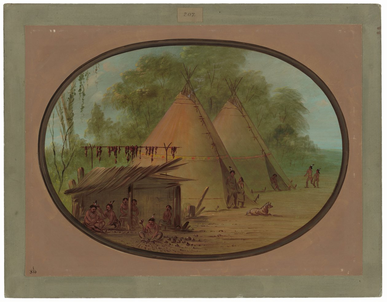 Flint-nuolenpäiden tekeminen - Apassit tekijältä George Catlin