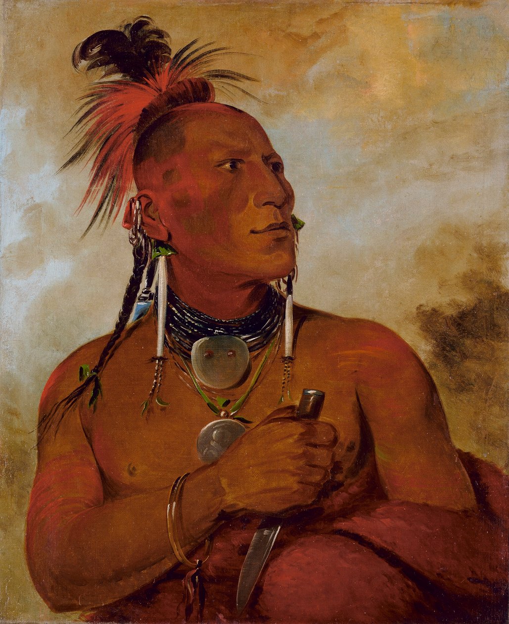 Meach-o-shín-gaw, Pikku Valkoinen Karhu, kunnostautunut urhoollinen. tekijältä George Catlin