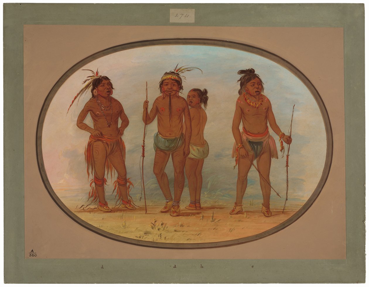 Botocudo-heimon jäseniä tekijältä George Catlin