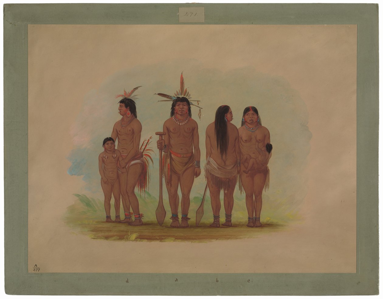 Payaguas-heimon jäseniä tekijältä George Catlin