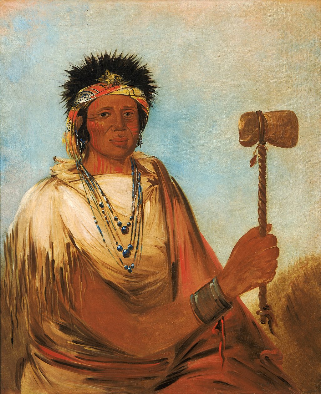 Men-són-se-ah, vasen käsi, soturi, 1830. tekijältä George Catlin