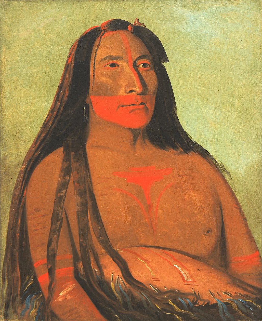 Máh-to-tóh-pa, neljä karhua, surun toinen päällikkö, 1832. tekijältä George Catlin