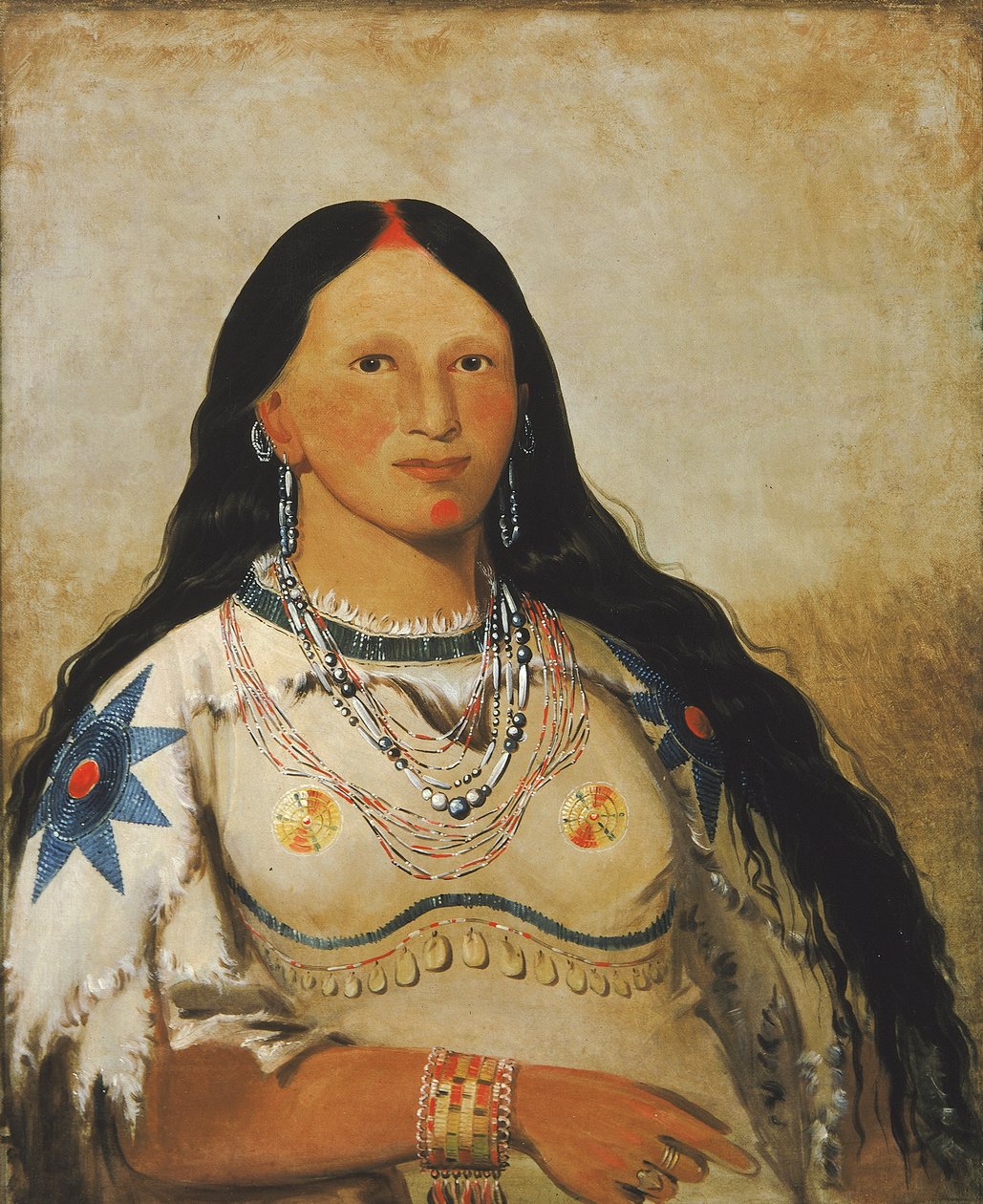 I-néek-ee-súnk-te-ka, Minkki, kaunis tyttö, 1832. tekijältä George Catlin
