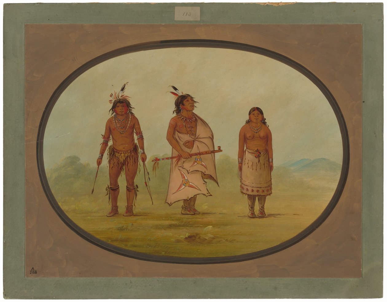Mohaven päällikkö, soturi ja hänen vaimonsa tekijältä George Catlin