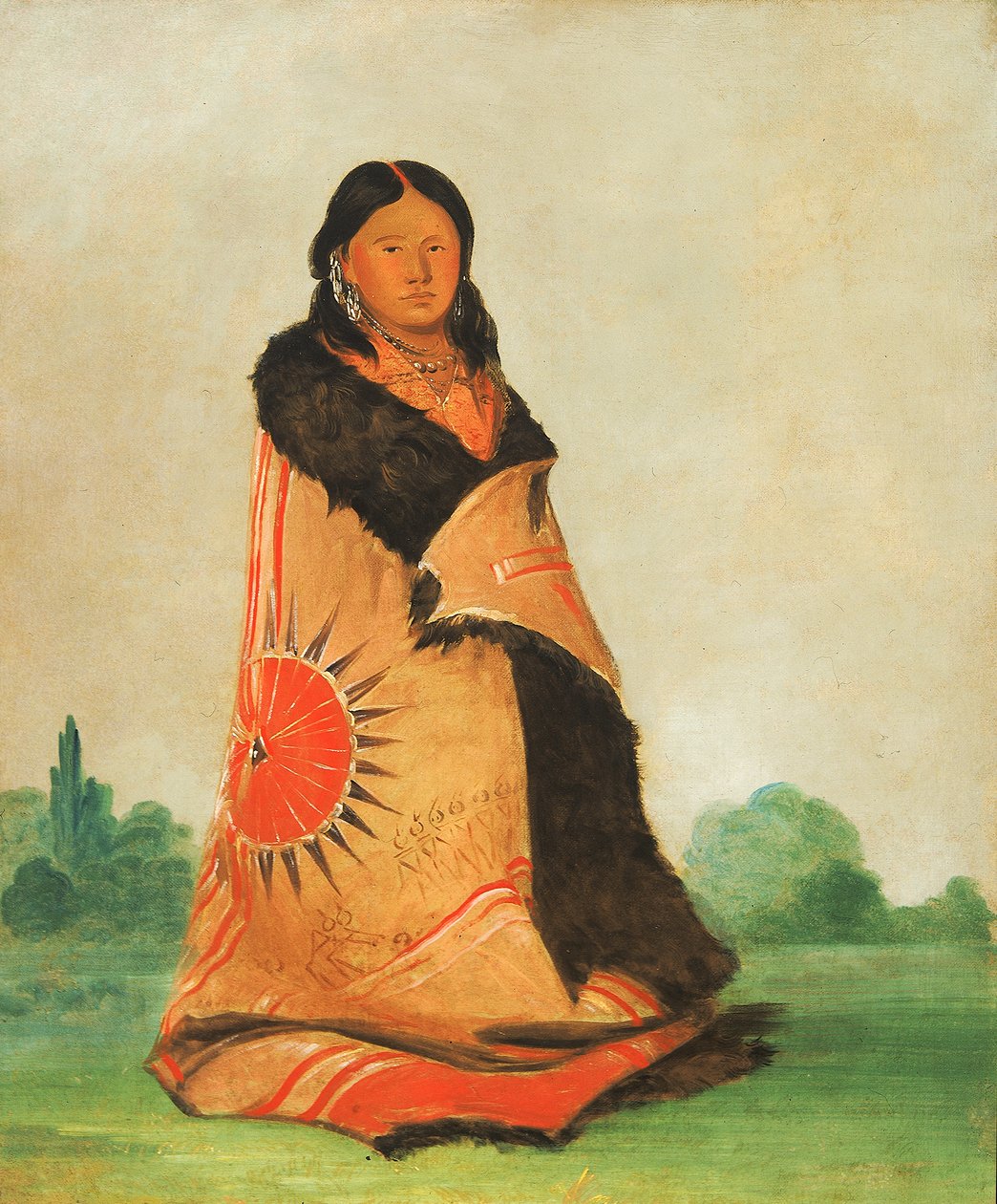 Mong-shóng-sha, Bending Willow, suuren päällikön vaimo, 1832. tekijältä George Catlin