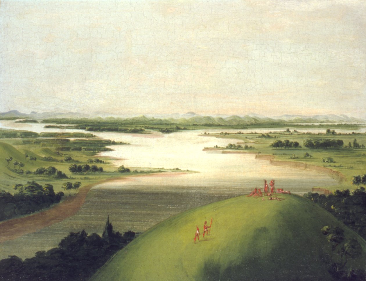 Platte-joen suu, 900 mailia St. Louisin yläpuolella. tekijältä George Catlin