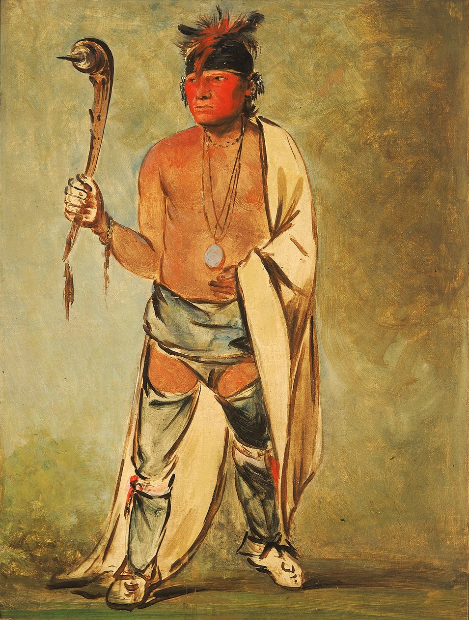 Naugh-háigh-hee-kaw, Hän, joka kostuttaa puuta, 1828. tekijältä George Catlin