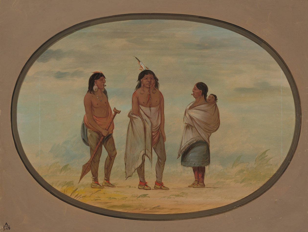 Nayasin intiaanipäällikkö, hänen vaimonsa ja soturi, 18551869. tekijältä George Catlin