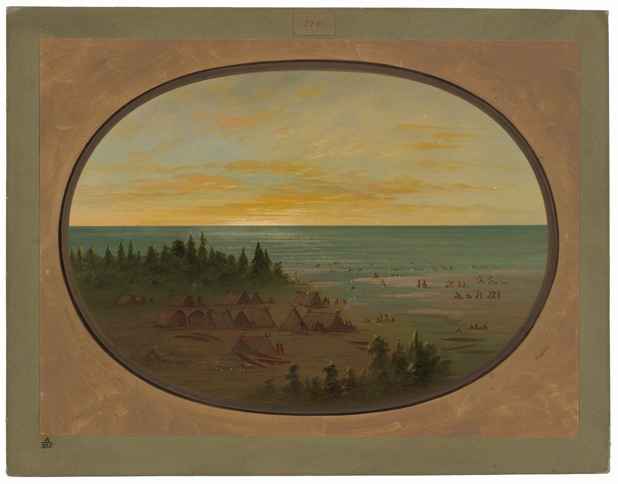 Nayas Village - Intiaanien kylpeminen tekijältä George Catlin