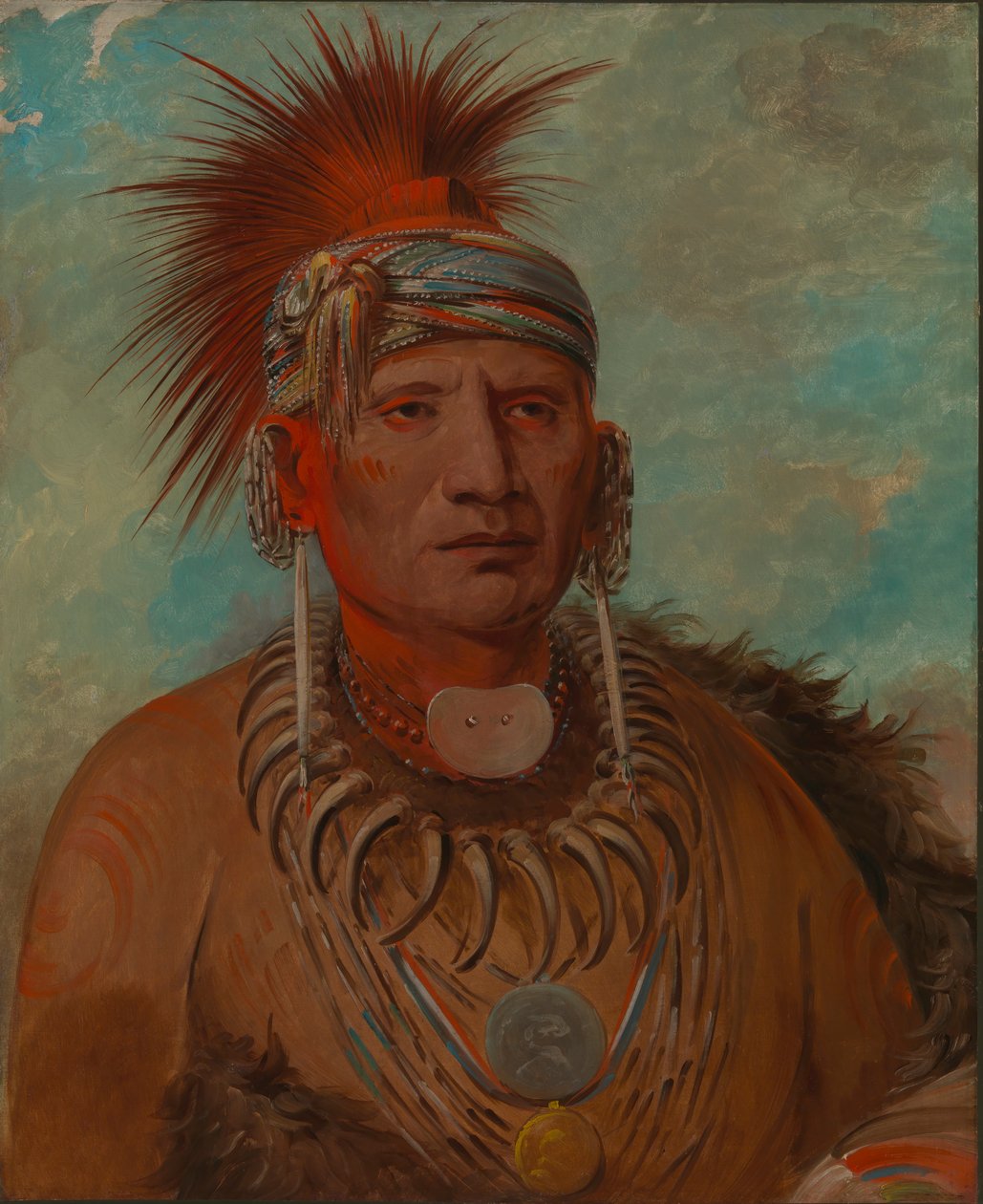 Neu-mon-ya, Walking Rain, sotapäällikkö, 1844-1845. tekijältä George Catlin