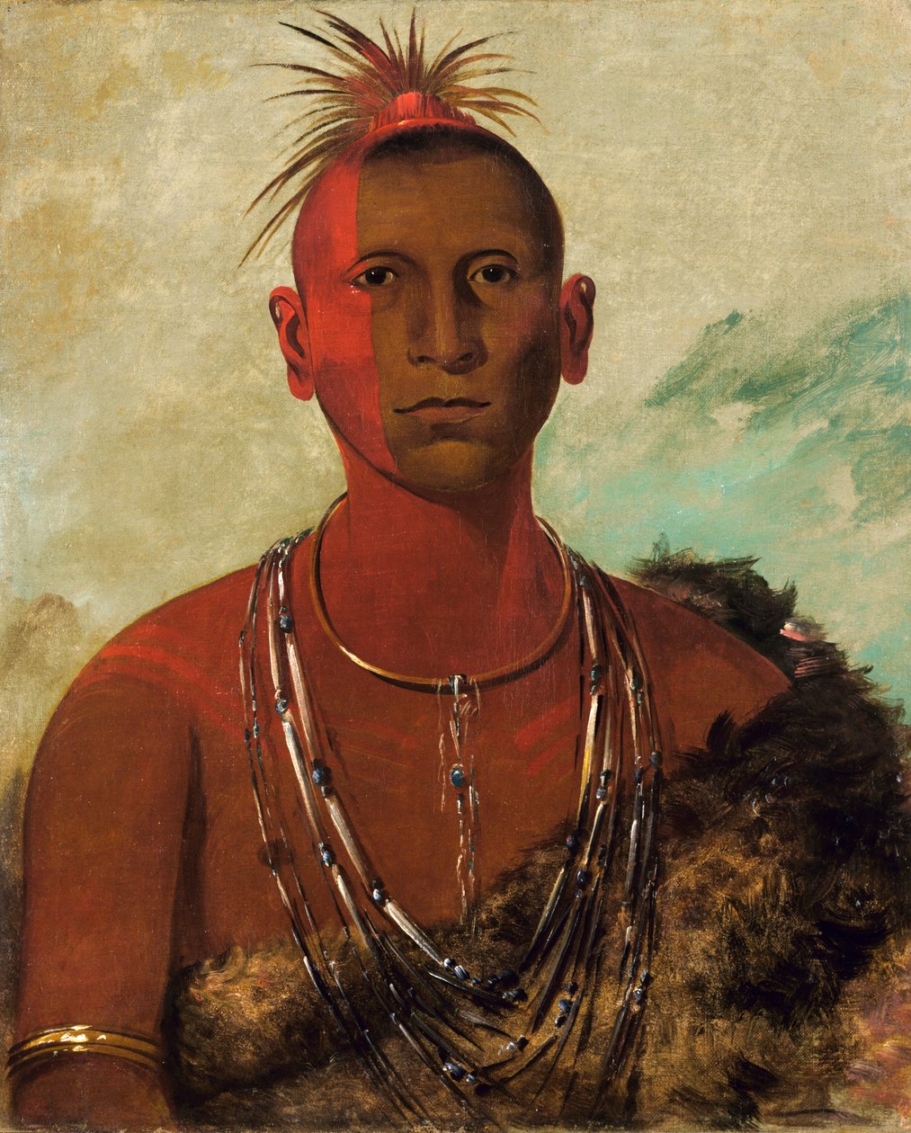 Náh-se-ús-kuk, Whirling Thunder, Black Hawkin vanhin poika, 1832. tekijältä George Catlin