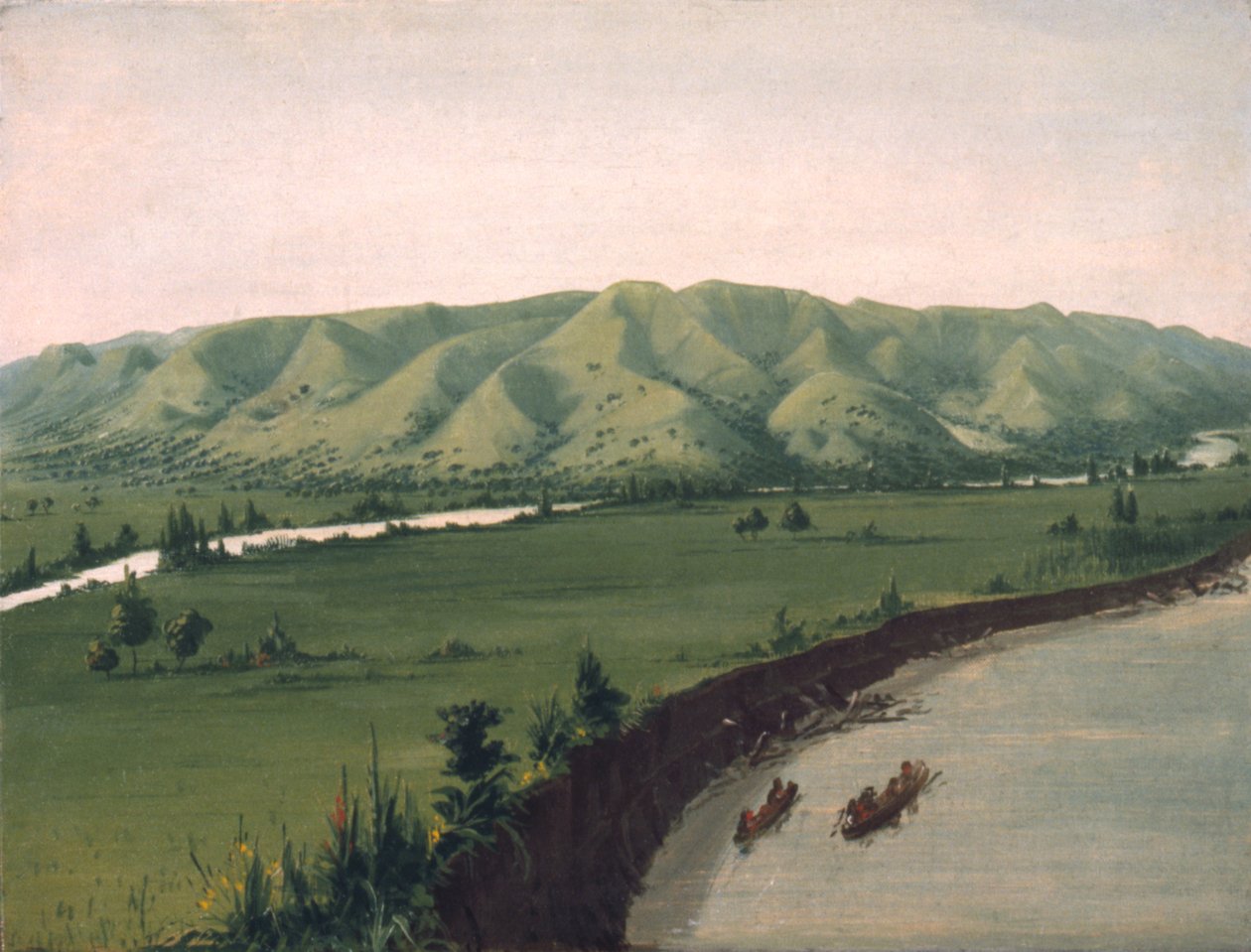 Nishnabottana Bluffs, 1070 mailia St. Louisin yläpuolella. tekijältä George Catlin