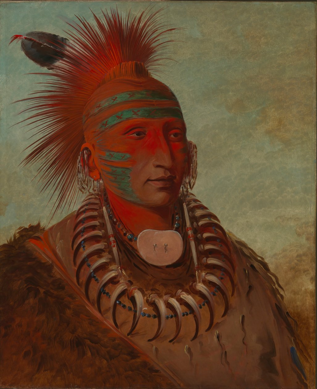No-ho-mun-ya, Yksi, joka ei kiinnitä huomiota, 1844. tekijältä George Catlin