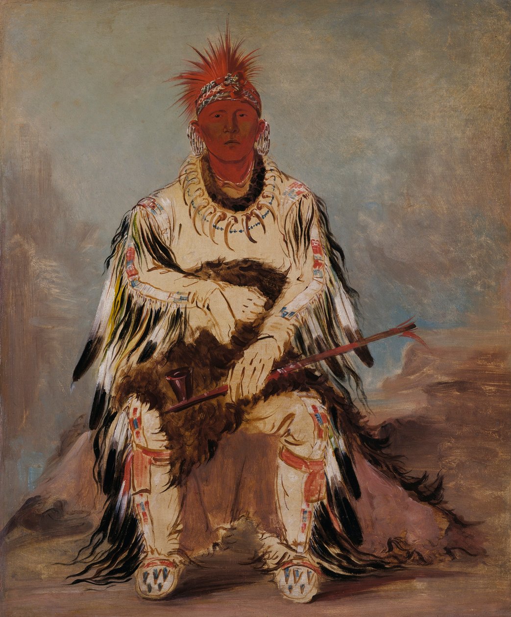 No-wáy-ke-súg-gah, Hän, joka iskee kahta kerralla, rohkea tekijältä George Catlin