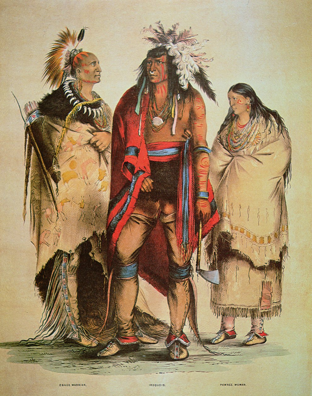 North American Indians (colour litho) tekijältä George Catlin