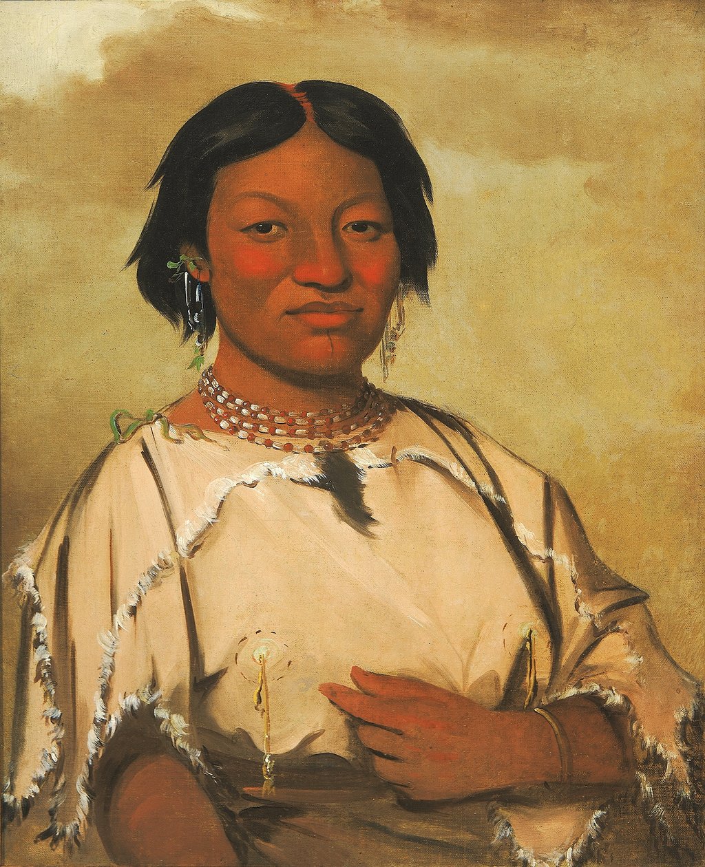 Oó-je-en-á-he-a, nainen, joka asuu karhunpesässä... tekijältä George Catlin