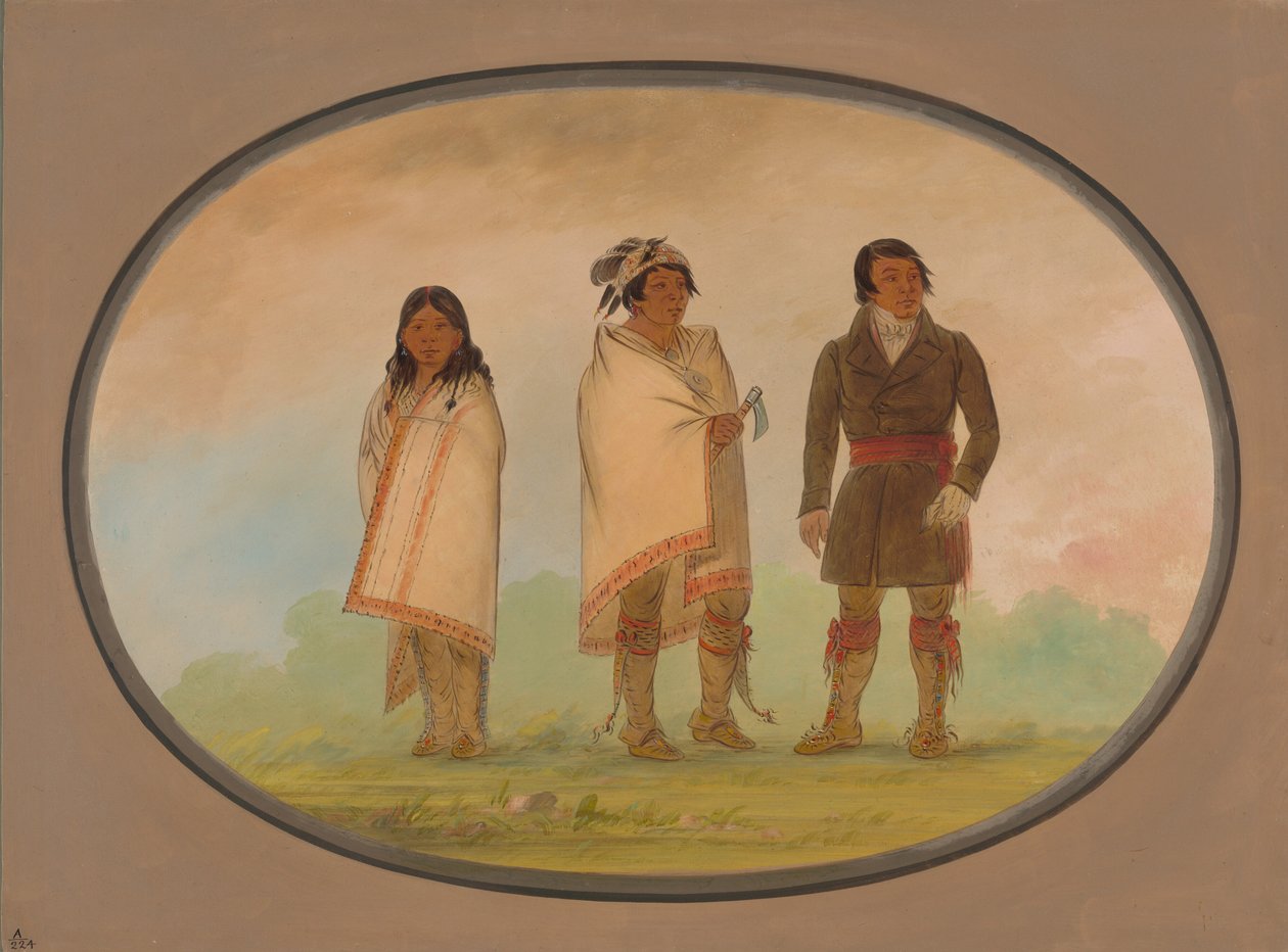 Oneida päällikkö, hänen sisarensa ja lähetyssaarnaaja, 18611869. tekijältä George Catlin