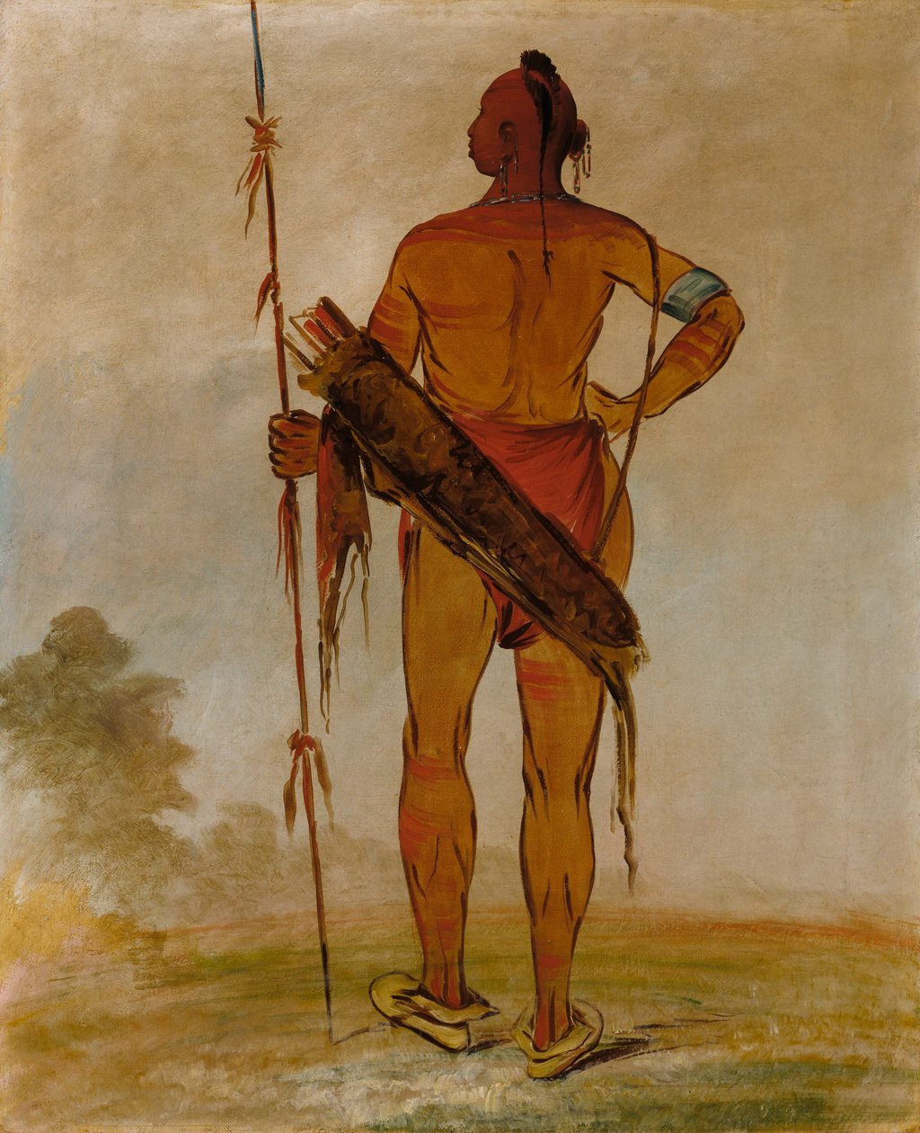 Pa-hú-sha, Valkohiuksinen, nuorempi, yhtyeen päällikkö. tekijältä George Catlin
