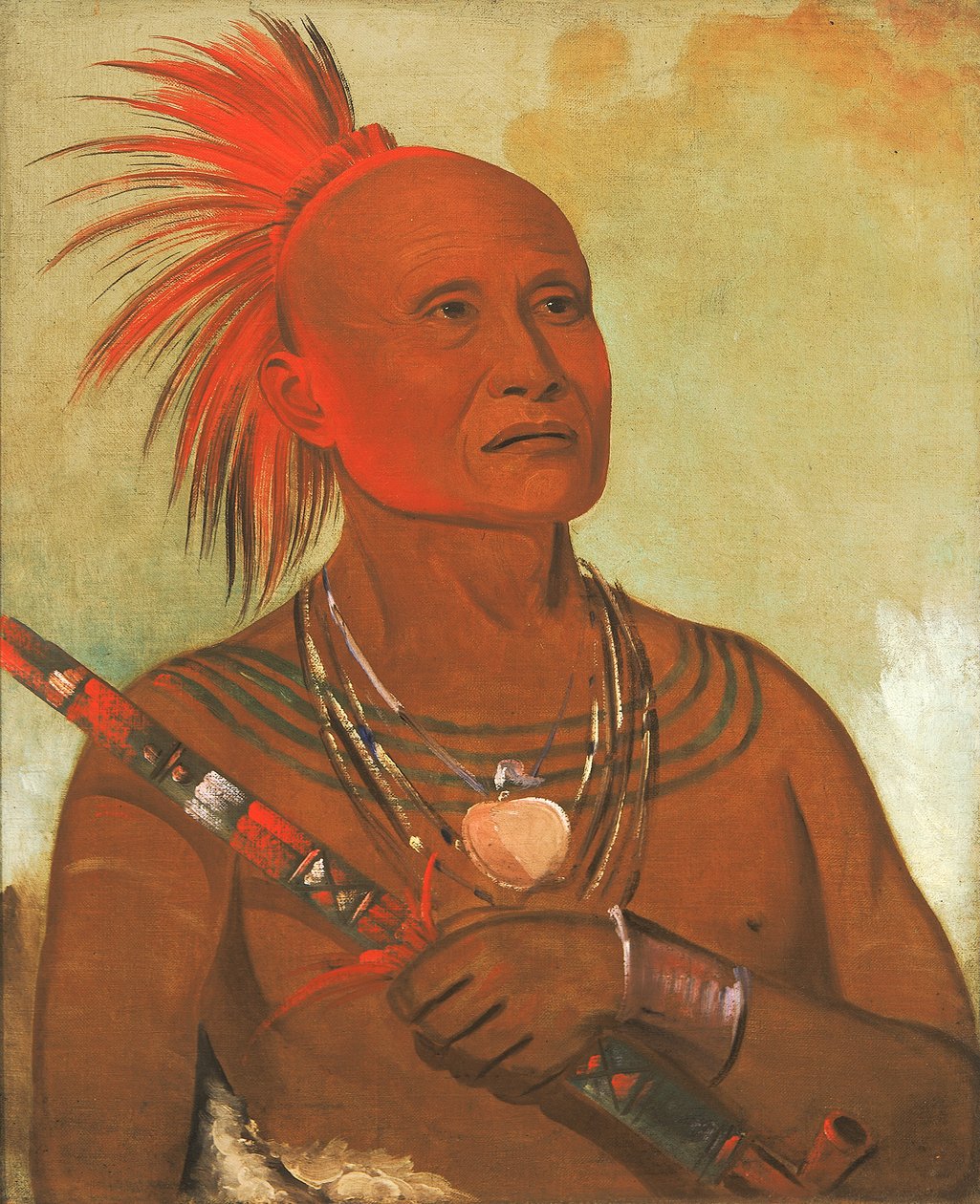 Pam-a-hó, Uimari, yksi Black Hawkin sotureista, 1832. tekijältä George Catlin