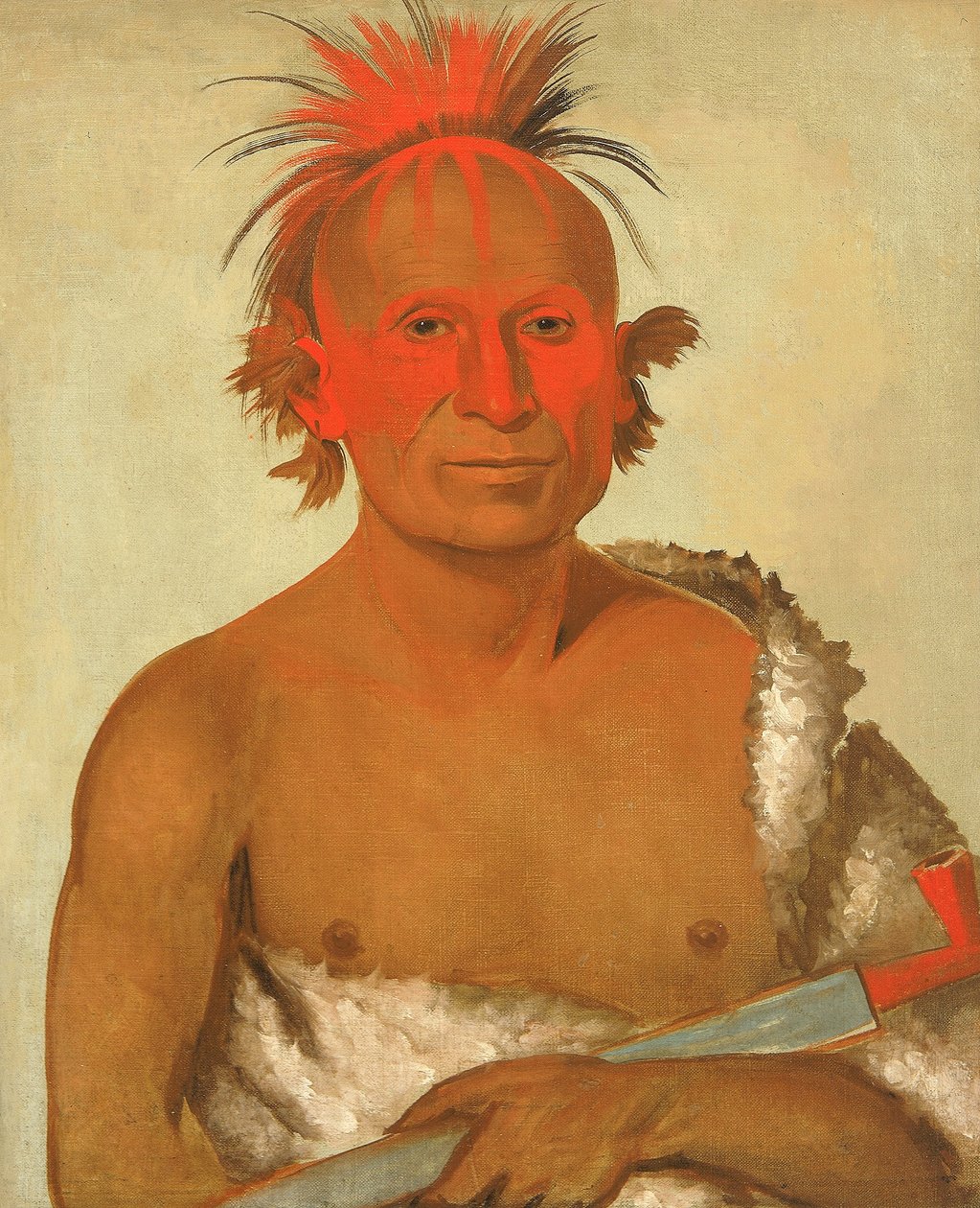 Pash-ee-pa-hó, Little Stabbing Chief nuorempi, yksi Black Hawkin sotureista tekijältä George Catlin