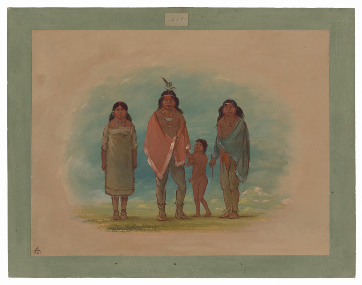 Patagonin päällikkö, hänen veljensä ja tytär tekijältä George Catlin
