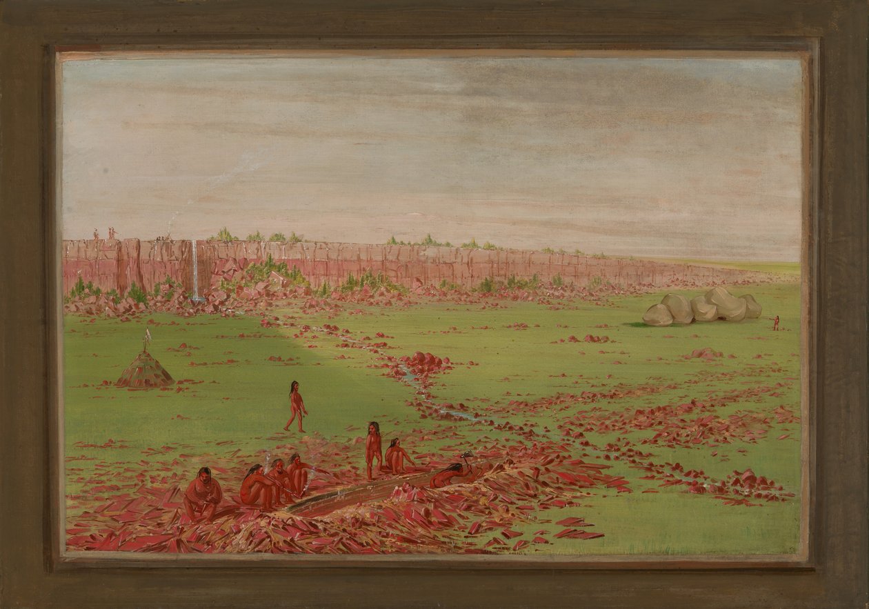 Pipestonen louhos Coteau des Prairies -alueella tekijältä George Catlin