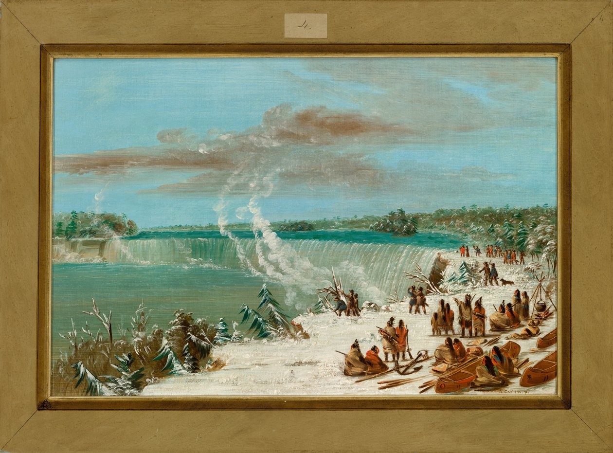 Portage Niagaran putousten ympärillä Table Rockissa tekijältä George Catlin