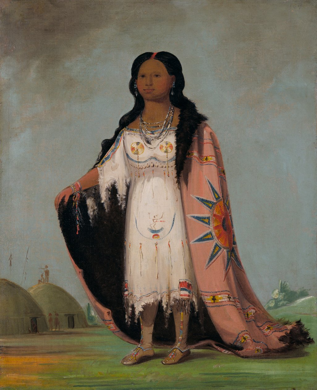 Pshán-shaw, Makean tuoksuinen ruoho, 12-vuotias Verisen Käden tytär, 1832. tekijältä George Catlin