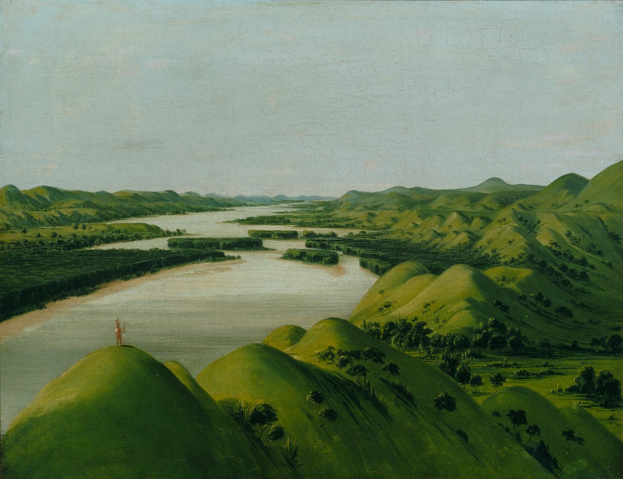 River Bluffs, 1320 mailia St. Louisin yläpuolella tekijältä George Catlin