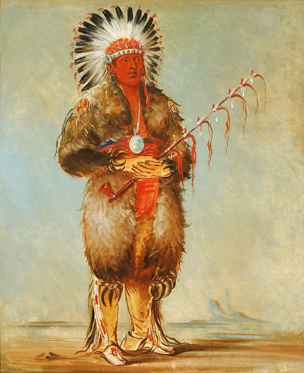 Ráw-no-way-wóh-krah, Loose Pipestem, a Brave, 1832. tekijältä George Catlin