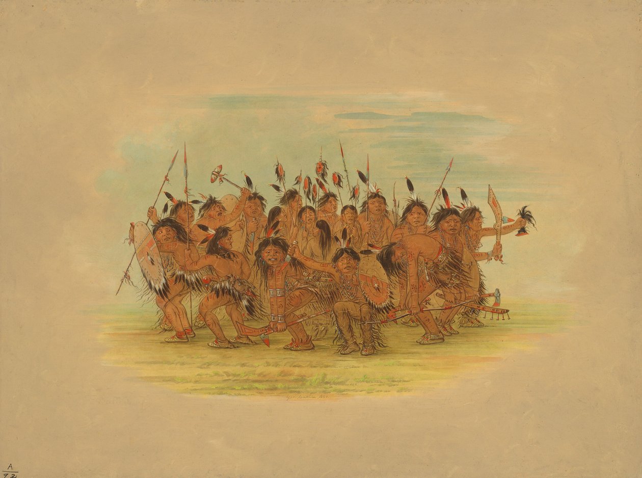 Scalp Dance - Sioux, 1861. tekijältä George Catlin