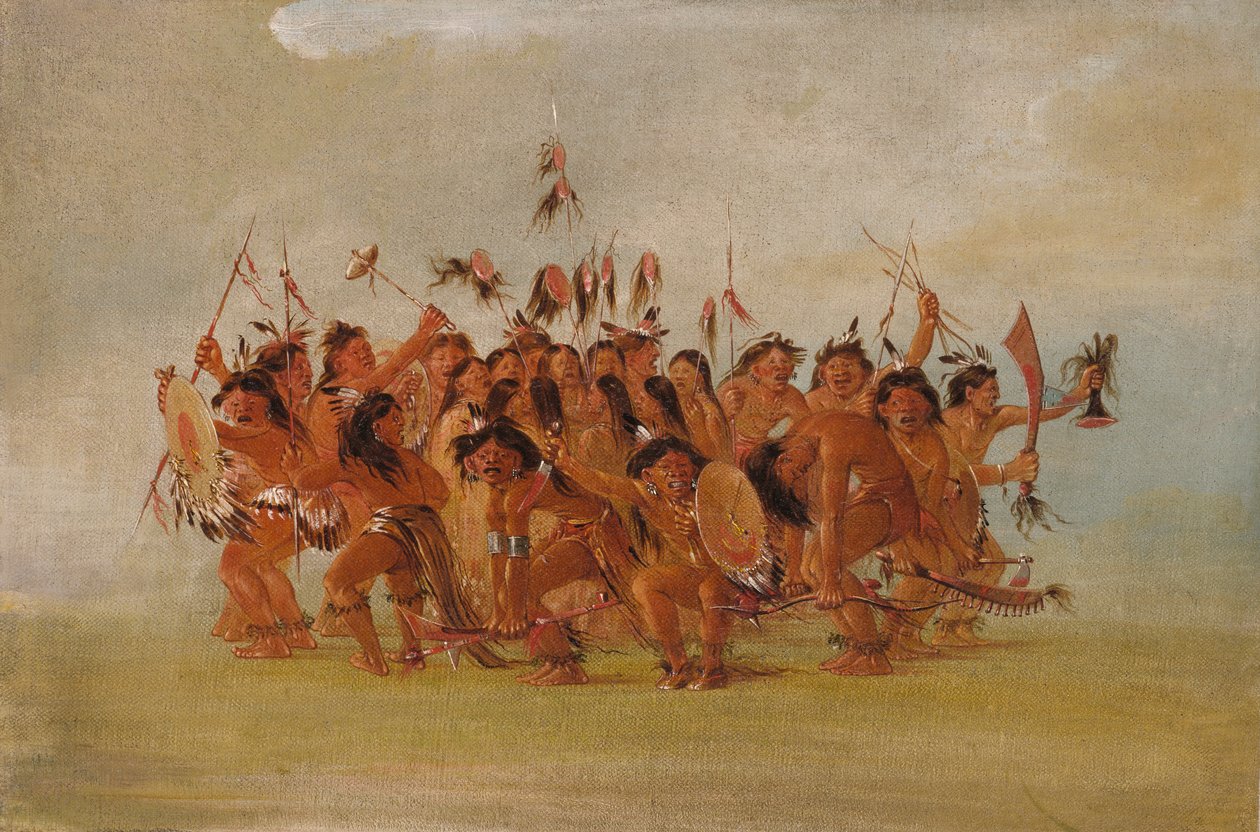 Scalp Dance, Teton-joen suu, 1835-1837. tekijältä George Catlin