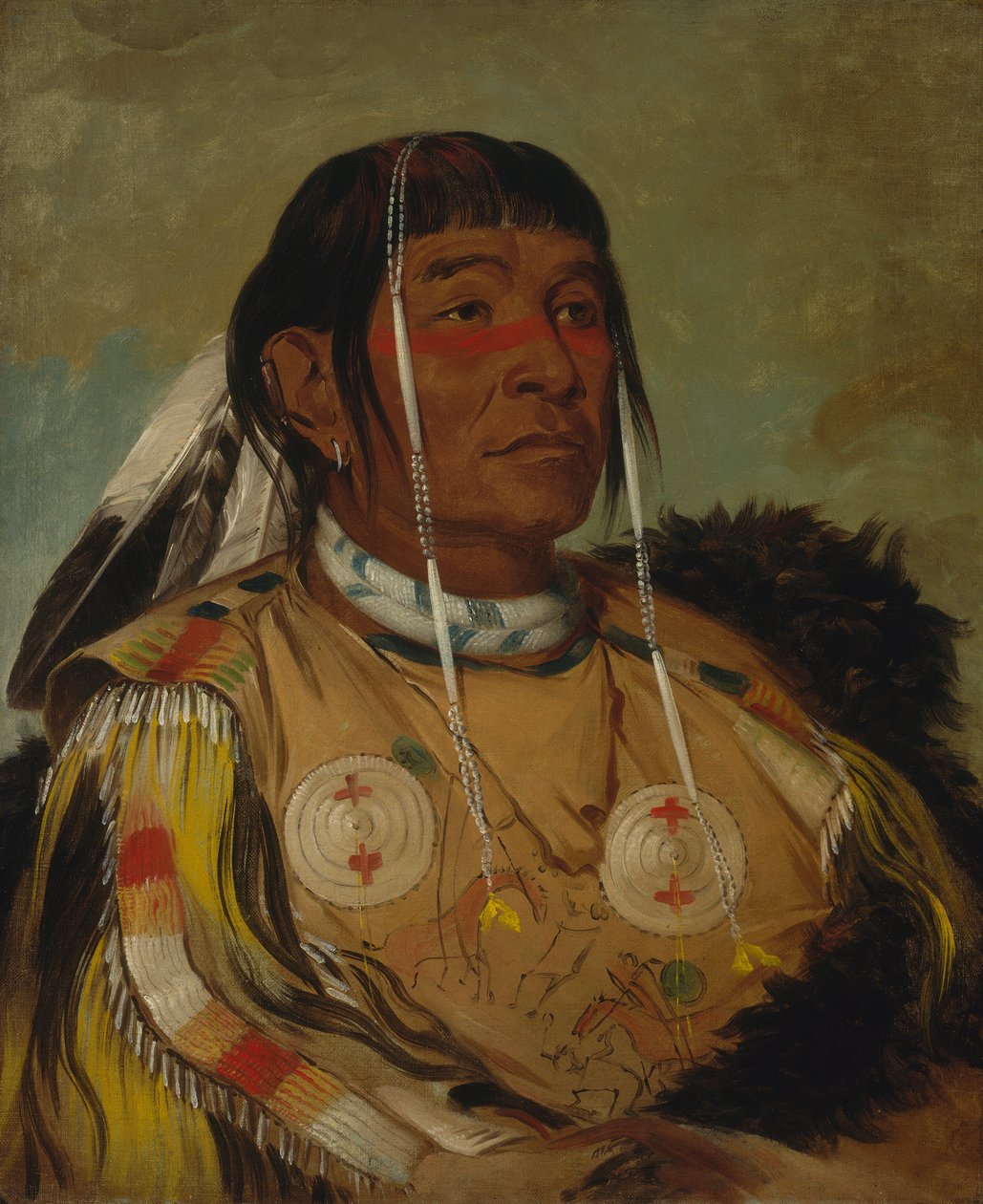 Sha-có-pay, Kuusi, Ojibwan tasangon päällikkö, 1832. tekijältä George Catlin