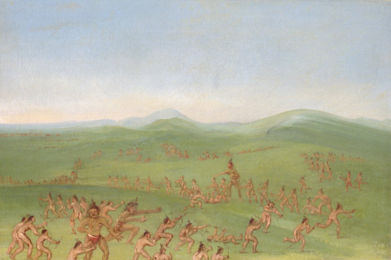 Sham Fight, Mandan Boys tekijältä George Catlin