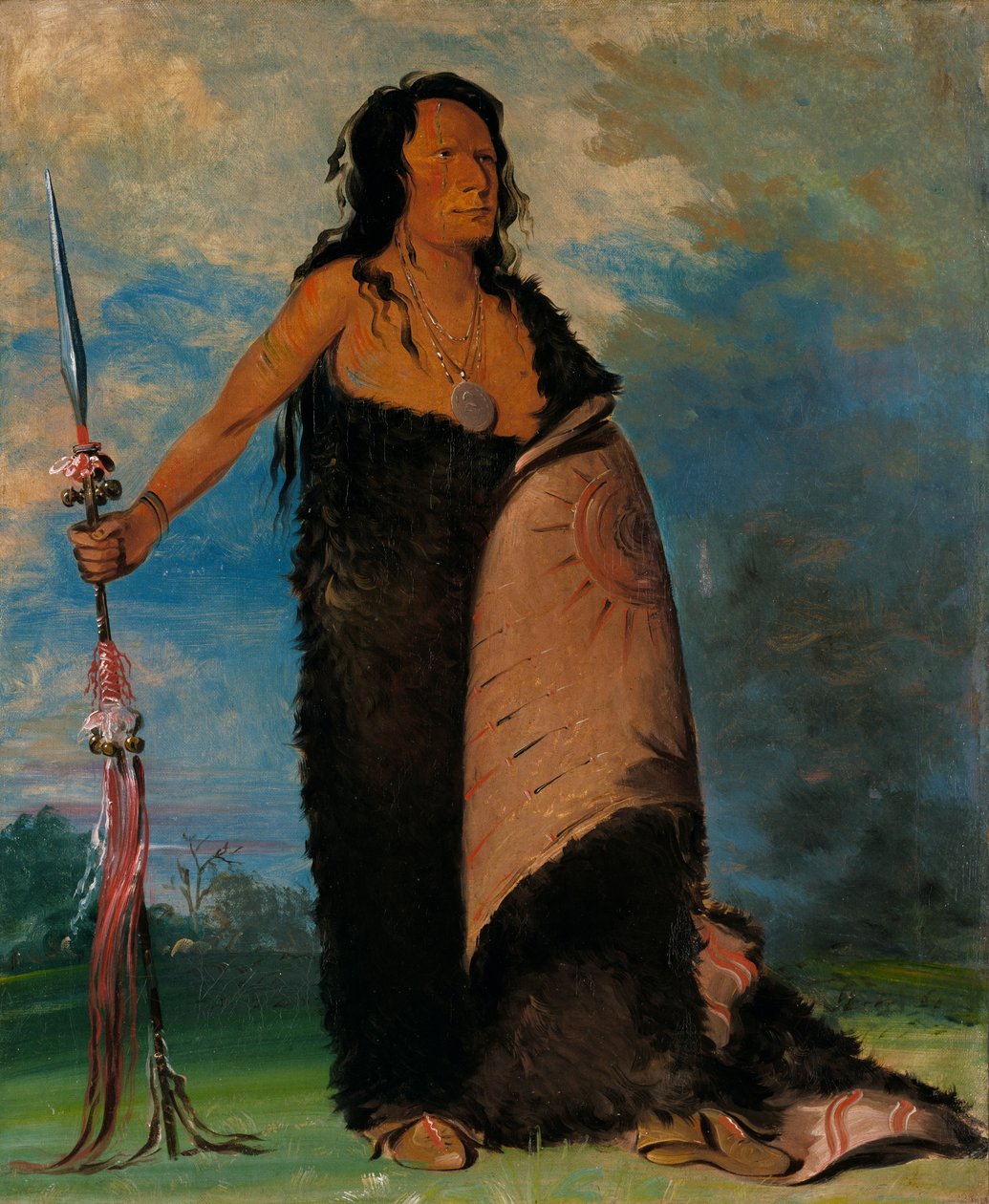 Shoo-de-gá-cha, Savu, heimon päällikkö, 1832. tekijältä George Catlin