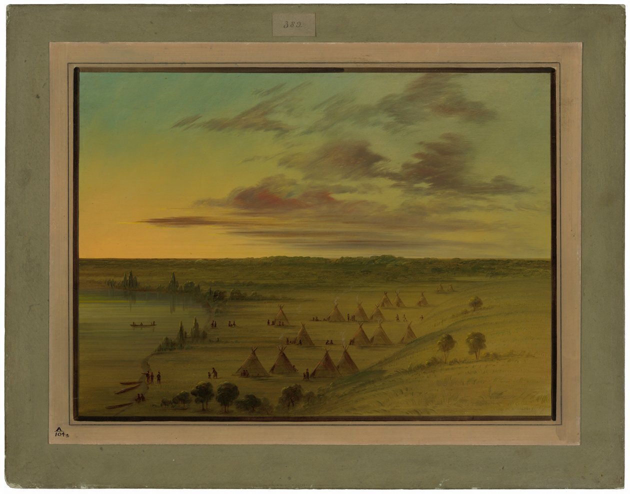 Sioux Village - Joutsenjärvi tekijältä George Catlin