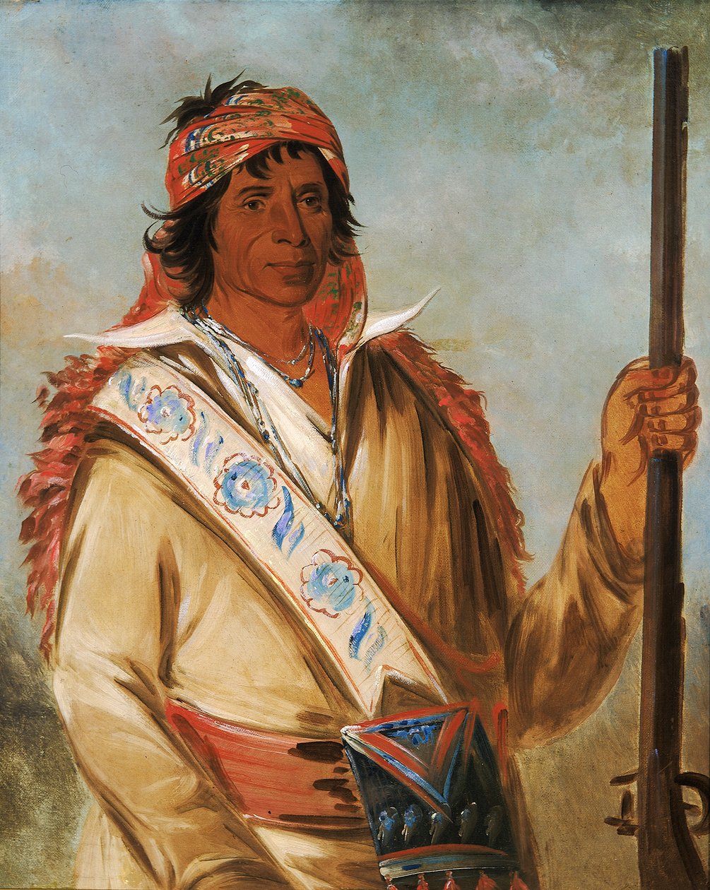 Steeh-tcha-kó-me-co, suuri kuningas nimeltä Ben Perryman, päällikkö, 1834. tekijältä George Catlin
